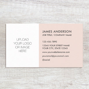 Add Your Own Logo Modern Minimalist Pink Business Card