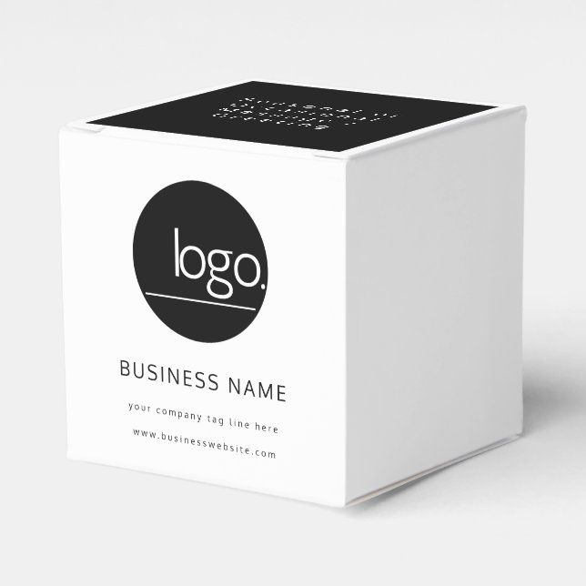 ADD YOUR OWN LOGO WHITE BLACK BUSINESS INGREDIENTS FAVOUR BOX (Front Side)