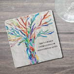 Add Your Own Motivational / Inspirational Quote  Glass Coaster<br><div class="desc">Personalise this stylish glass coaster with your favourite saying or quote.
It is decorated with a colourful mosaic Tree of Life design.
Click Customise Further to edit font,  font size,  and font colour.
Original Mosaic © Michele Davies.</div>