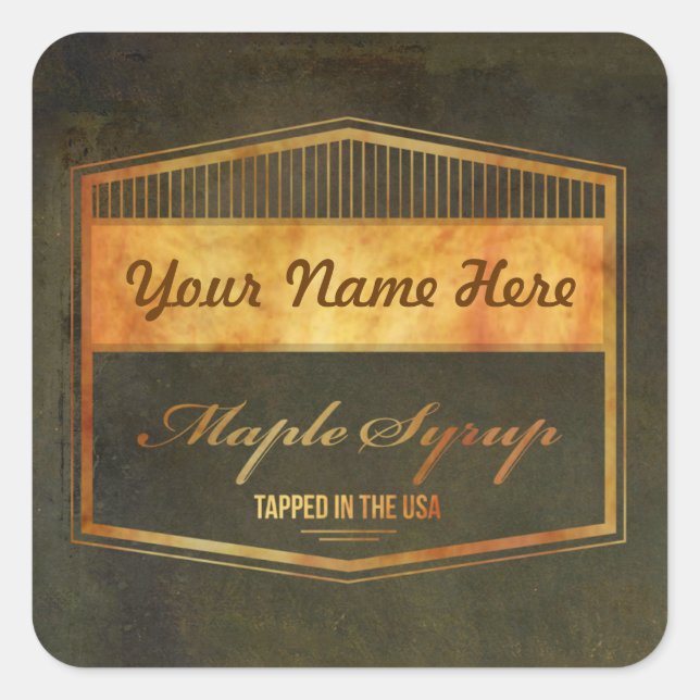 Add Your Own Name Brand Maple Syrup Label Sticker (Front)
