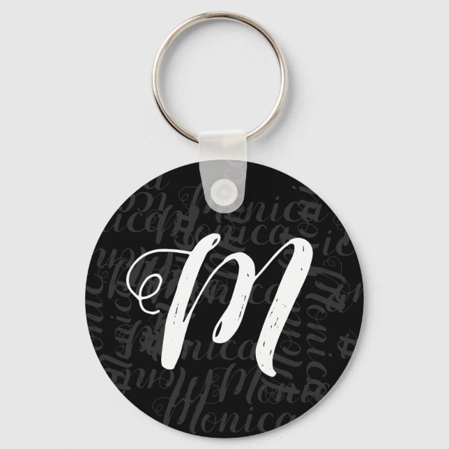add your own name & initial to create a monogram key ring (Front)