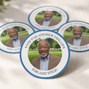 Add Your Own Photo and Election Campaign Title Classic Round Sticker