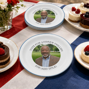 Add Your Own Photo and Election Campaign Title Paper Plate