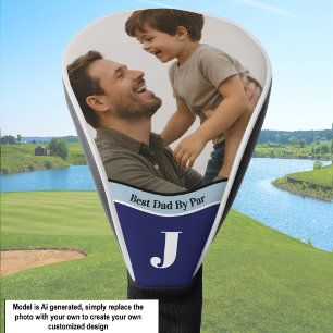 Add your own photo Best Dad blue personalised Golf Head Cover