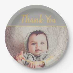 Add Your Own Photo Birthday Thank You  Paper Plate