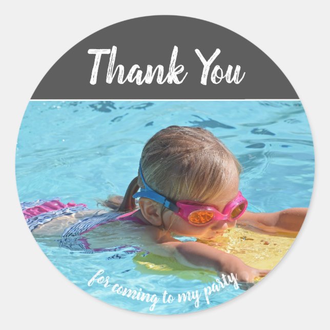 Add Your Own Photo Birthday Thank You Stickers (Front)