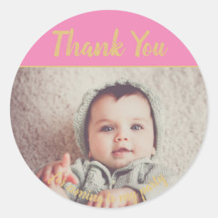 Add Your Own Photo Birthday Thank You  Stickers