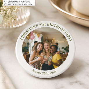 Add Your Own Photo Chic 21st Birthday Favour Magnet