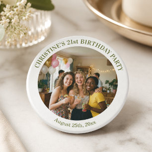 Add Your Own Photo Chic 21st Birthday Favour Magnet