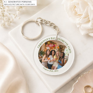 Add Your Own Photo Chic Bachelorette Party Favour Key Ring