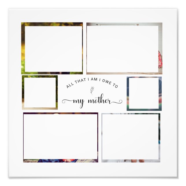 Add your own Photo Collage Mother Best Mum Quote (Front)