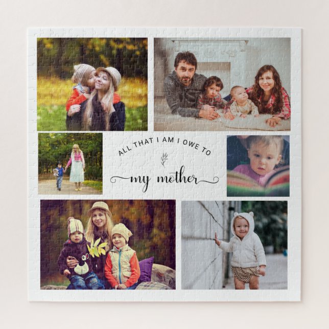 Add your own Photo Collage Mother Best Mum Quote Jigsaw Puzzle (Vertical)
