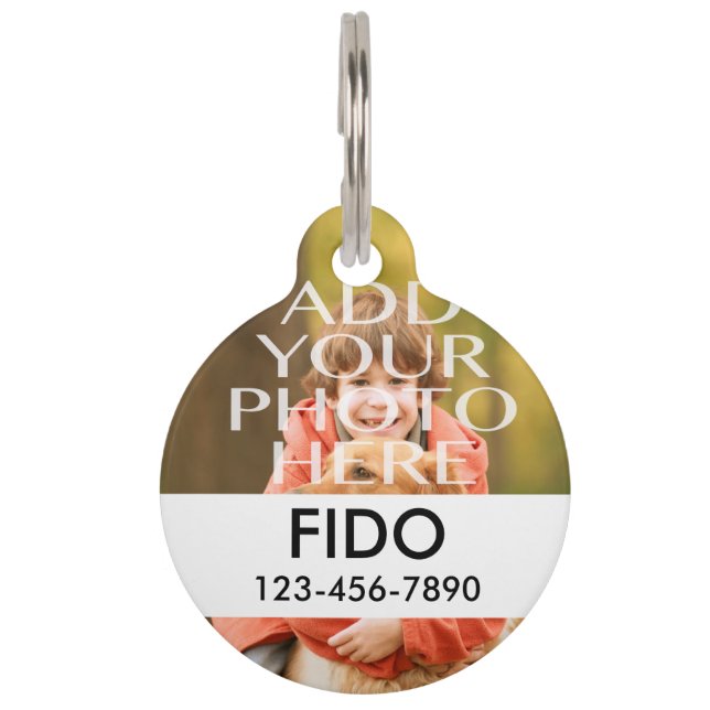 Add Your Own Photo Custom Personalised Pet Tag (Front)