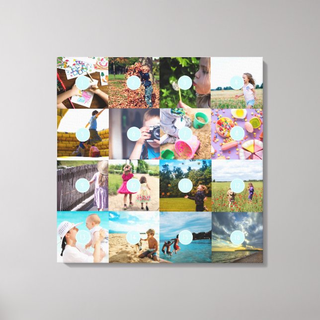Add your own Photo Customizable 16 images Canvas Print (Front)