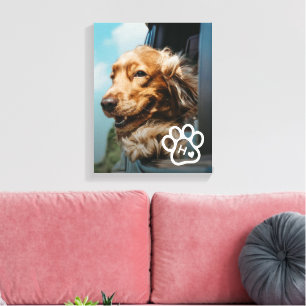 Add Your Own Photo Dog Pets Monogram Canvas Print