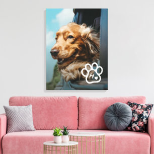 Add Your Own Photo Dog Pets Monogram Canvas Print