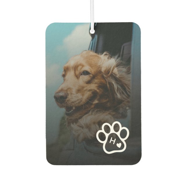 Add Your Own Photo Dog Pets Monogram Car Air Freshener (Front)