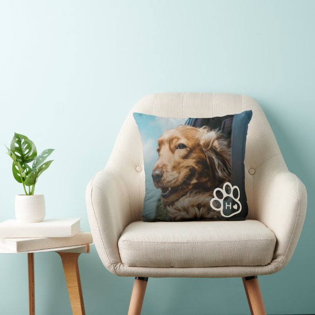 Add Your Own Photo Dog Pets Monogram Cushion (Chair)