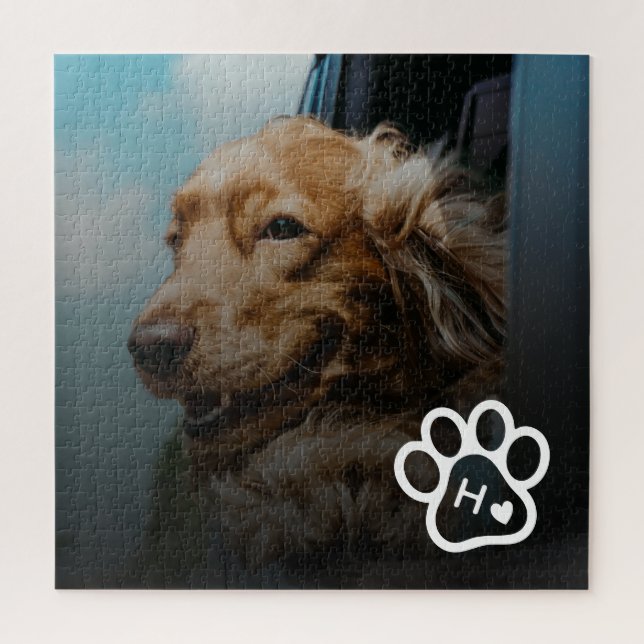 Add Your Own Photo Dog Pets Monogram jigsaw puzzle (Vertical)