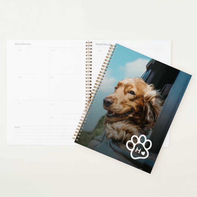 Add Your Own Photo Dog Pets Monogram Planner (Display)