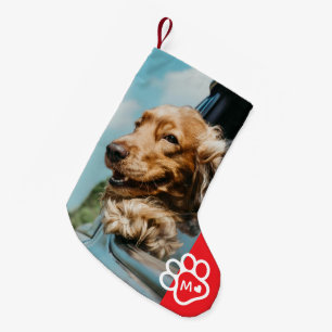 Add Your Own Photo Dog Pets Monogram Small Christmas Stocking