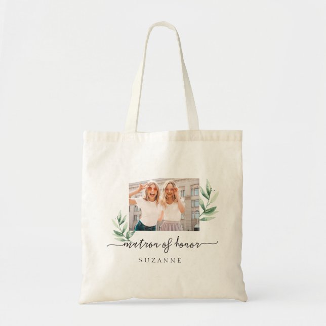 Add Your Own Photo Matron of Honour Budget Tote Ba Bag (Front)