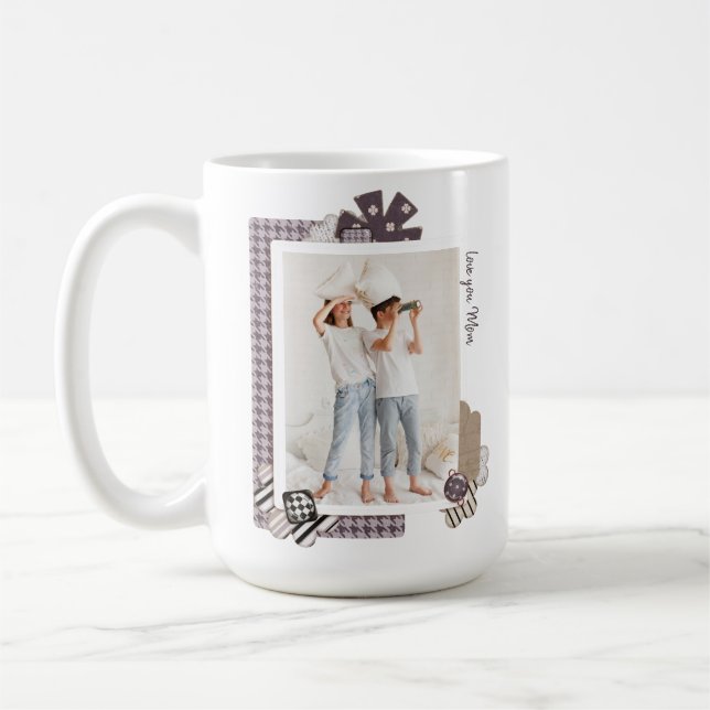 Add Your Own Photo Modern Girly Personalised Name Coffee Mug (Left)