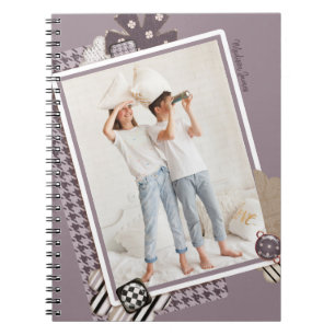 Add Your Own Photo Modern Girly Personalised Name Notebook