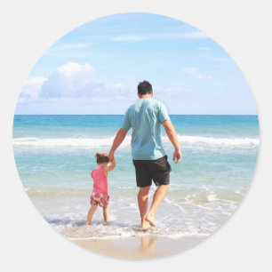 Add Your Own Photo or Text Classic Round Sticker