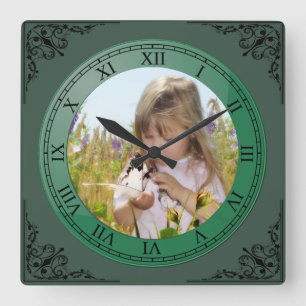 ADD YOUR OWN PHOTO OR TEXT. SQUARE WALL CLOCK