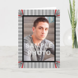 Add Your Own Photo Portrait Modern Geometric Card