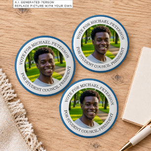 Add Your Own Photo Student Council President 6 Cm Round Badge