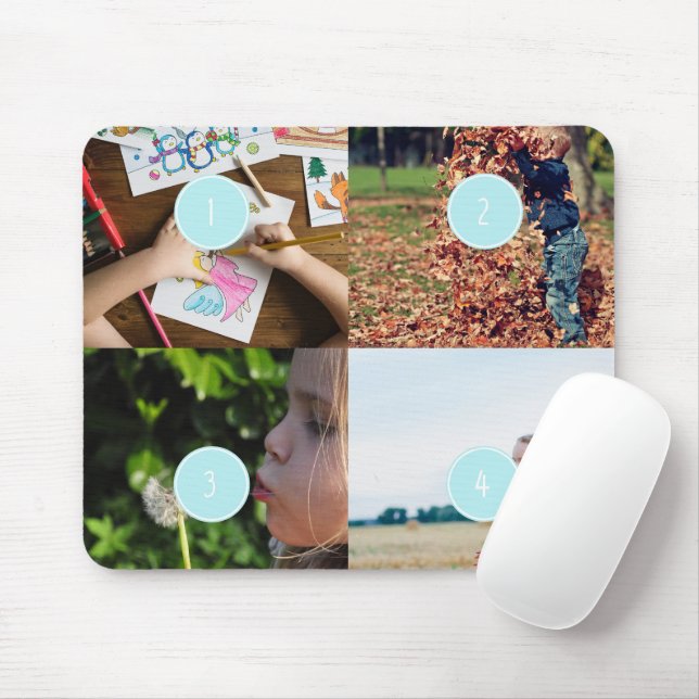 Add Your Own Photos Customisable 4 image mouse pad (With Mouse)