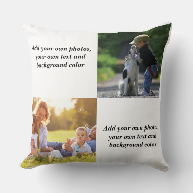 Add your own photos, text and  background cushion (Front)