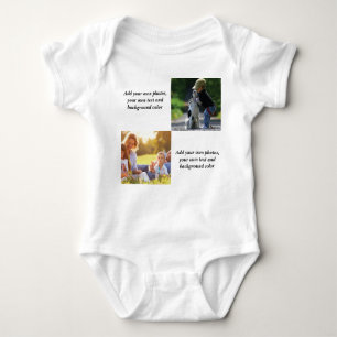 Add your own photos, text and background throw pi baby bodysuit