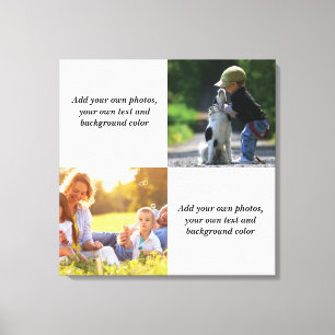 Add your own photos, text and background throw pi canvas print