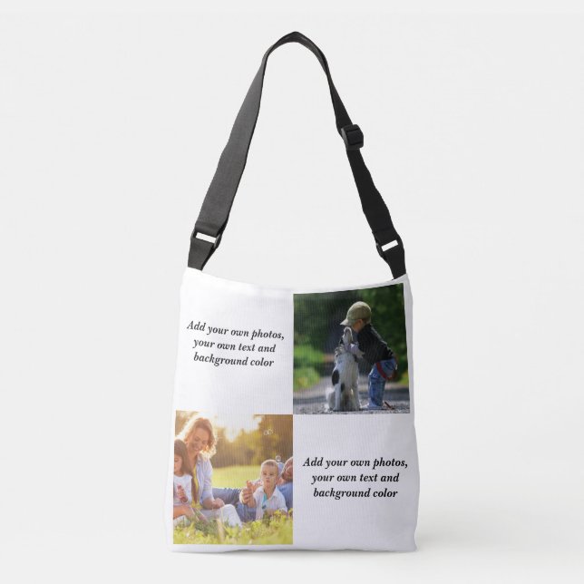 Add your own photos, text and  background throw pi crossbody bag (Front)