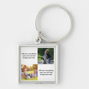Add your own photos, text and background throw pi key ring