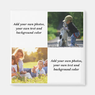 Add your own photos, text and background throw pi magnet