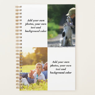 Add your own photos, text and background throw pi planner