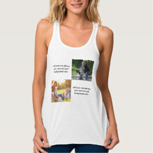 Add your own photos, text and background throw pi singlet