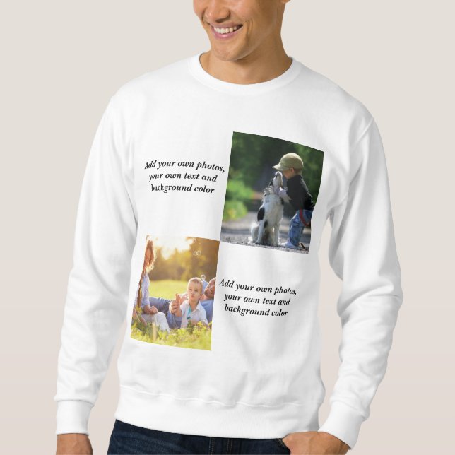 Add your own photos, text and  background throw pi sweatshirt (Front)
