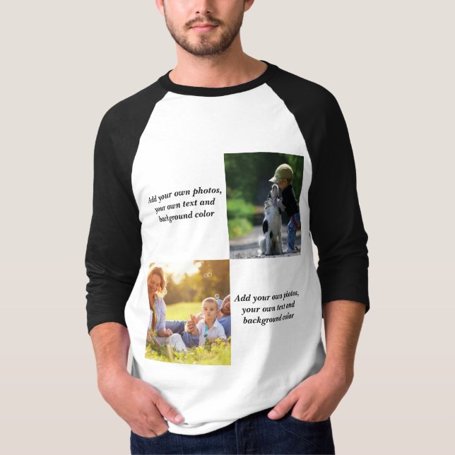 Add your own photos, text and  background throw pi T-Shirt (Front)
