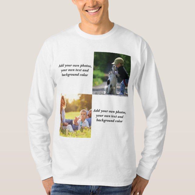 Add your own photos, text and  background throw pi T-Shirt (Front)