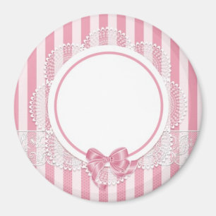 Add Your Own Picture or Text Pink Lace Magnet