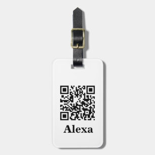 Add your own QR Code Scan Minimal Simple Lost  Luggage Tag