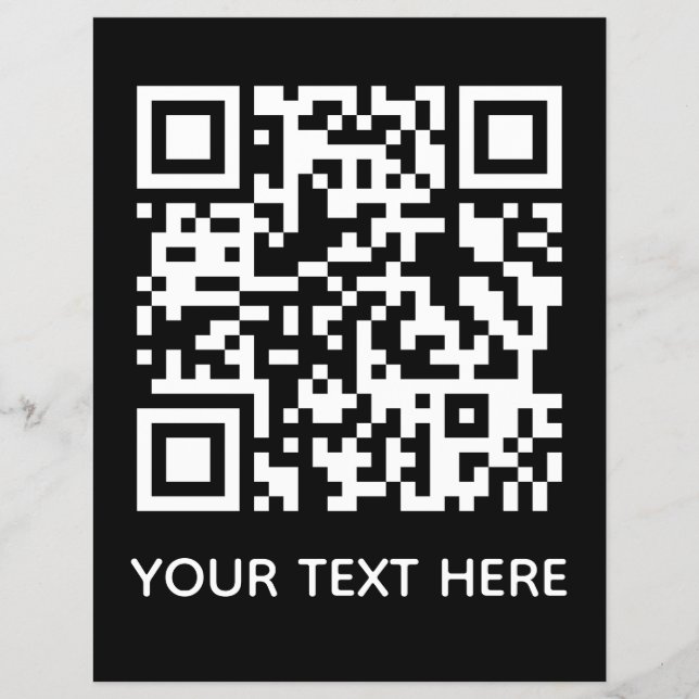 Add your own QR Code text Scan menu link   (Front)