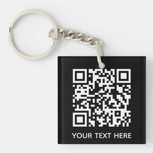 Add your own QR Code text Scan menu link  Key Ring (Front)