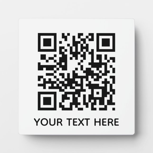 Add your own QR Code text Scan menu link  Plaque (Front)
