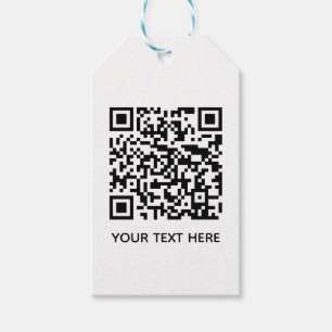 Add your own QR Code text Scan Minimal Simple Gift Tags